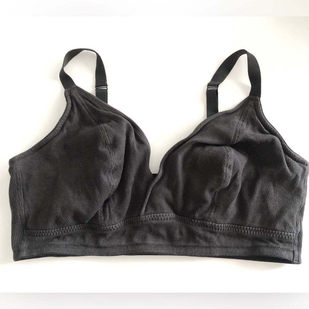 Cacique Black Wireless Ribbed Bralette 30/32
